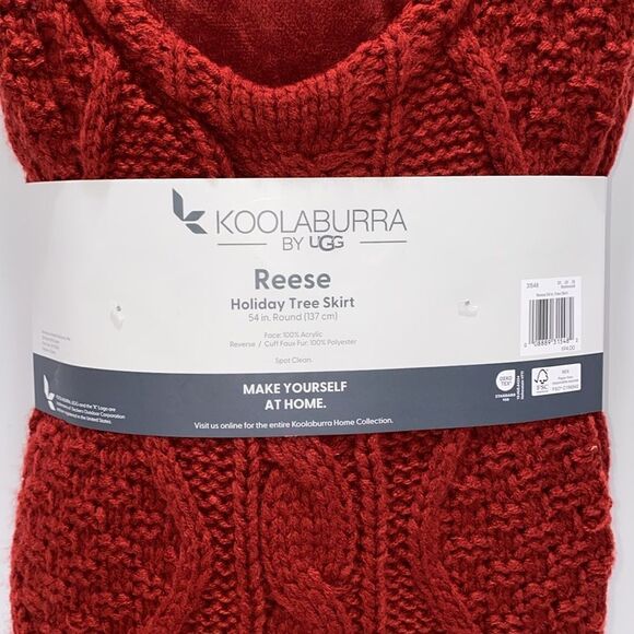 Koolaburra By UGG Reese 54" Round Knit Redwood Christmas Tree Holiday Skirt - Picture 9 of 9